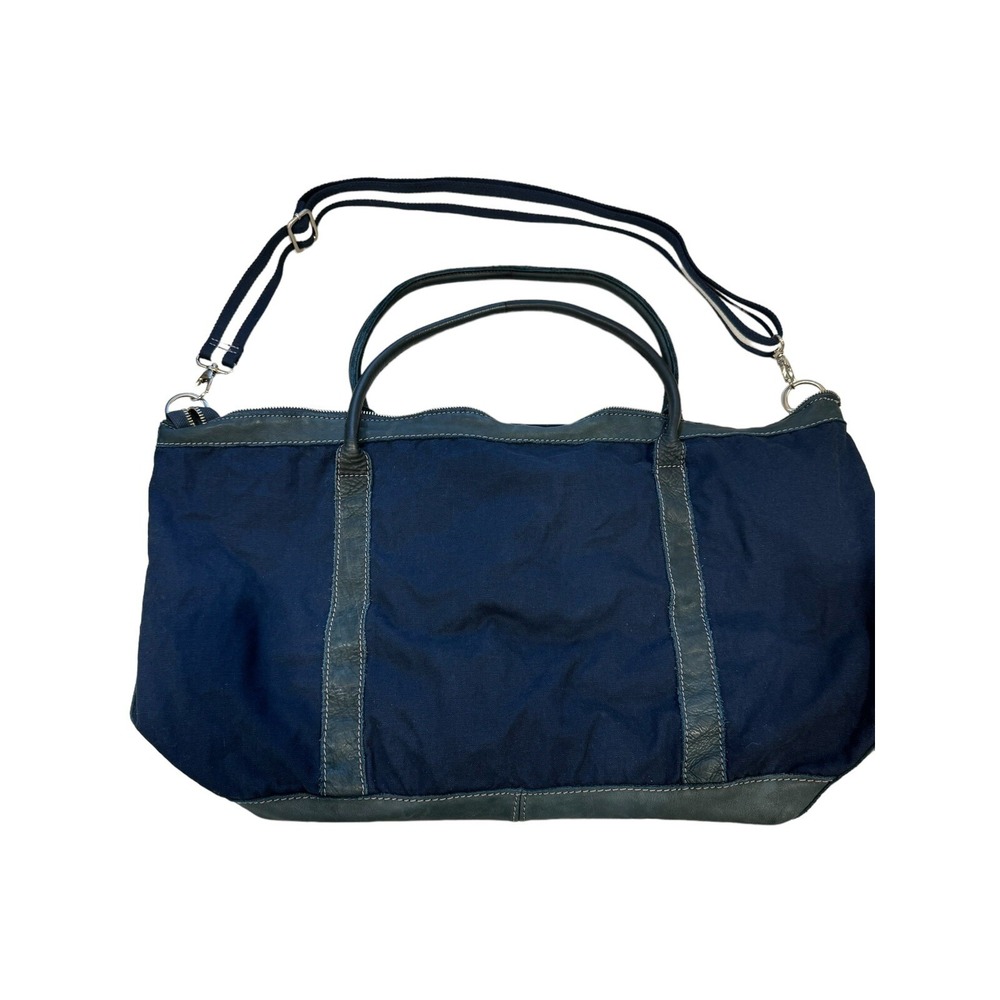 Vintage Gap Jeans Leather Trimmed Large Duffel Bag. 31"L  18"T 14"D. Used Once